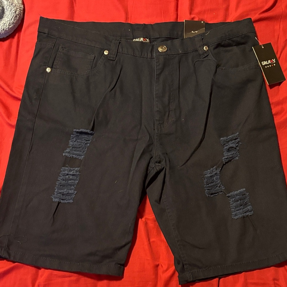 Wrangler Men's Black Distressed Jean Shorts